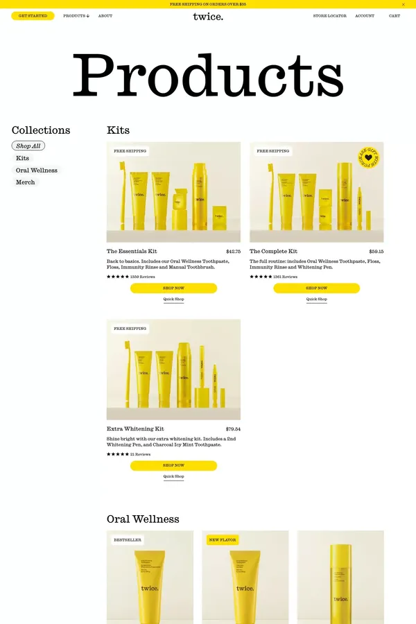 Collections						| TWICE - Product listing design inspiration