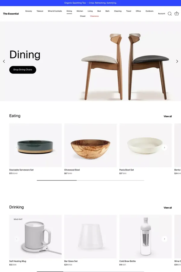 Dining – The Essential - Product listing design inspiration