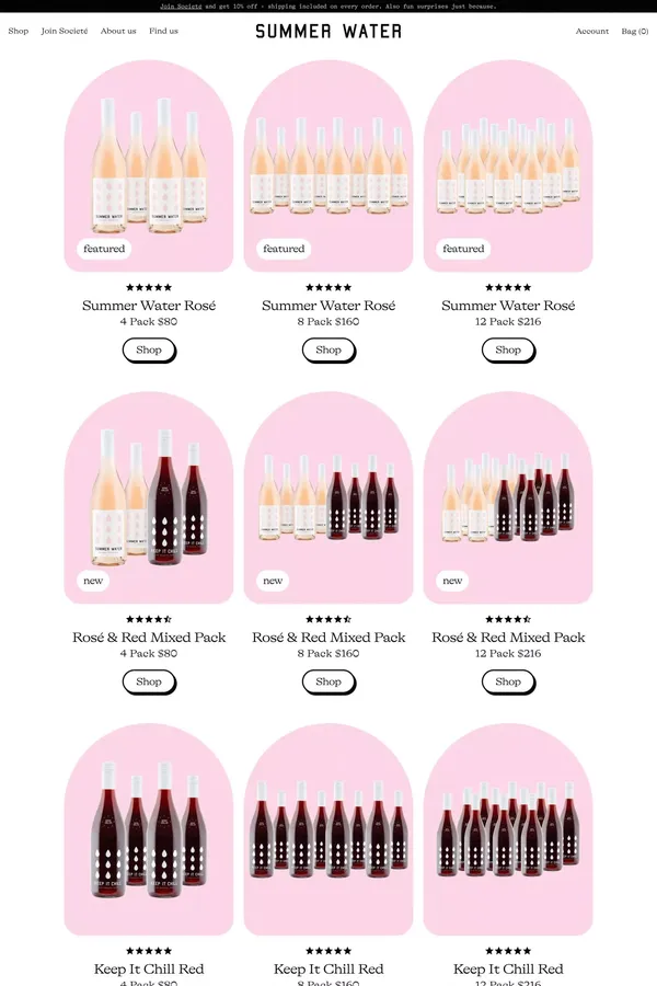All – Summer Water - Product listing design inspiration