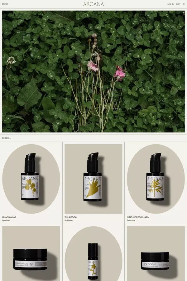 Products– arcana-earth - Product listing design inspiration