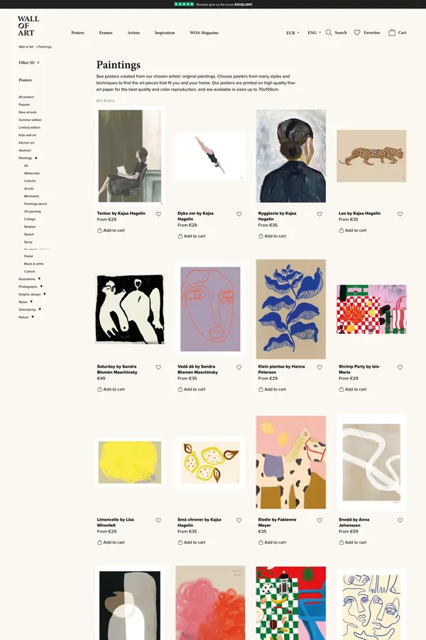 Paintings Poster Wall of Art – WallofArt - Product listing design inspiration