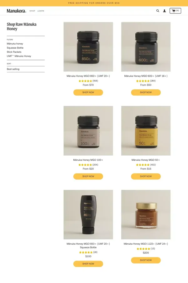 Shop Mānuka Honey | Manukora New Zealand - Product listing design inspiration