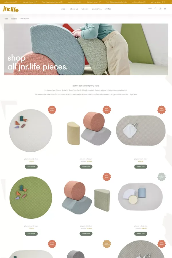 jnr.life • the collection | jnr.life - Product listing design inspiration