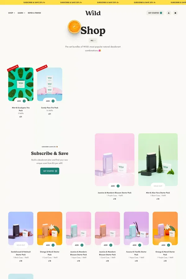 Sustainable Refillable Deodorant  - Wild UK - Product listing design inspiration