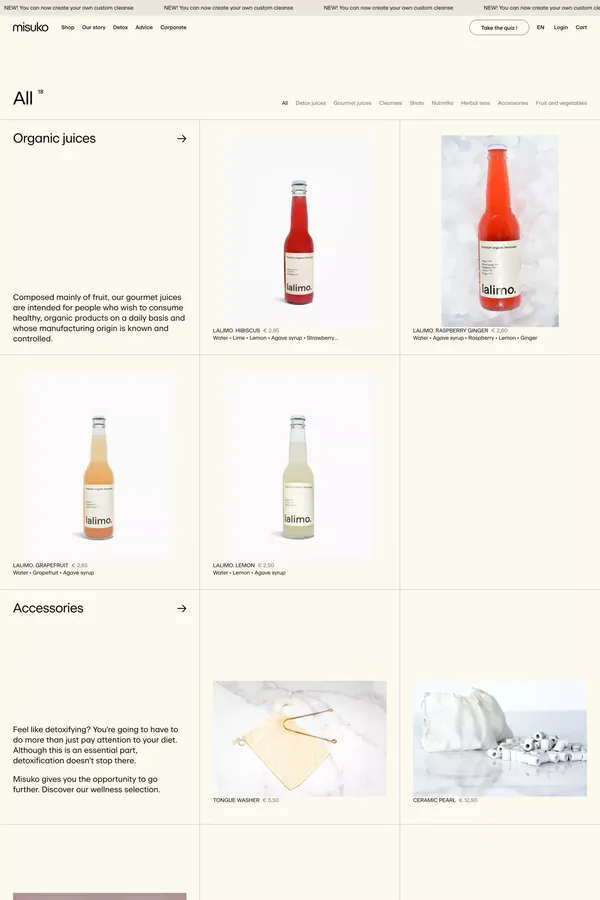 Collections - Product listing design inspiration