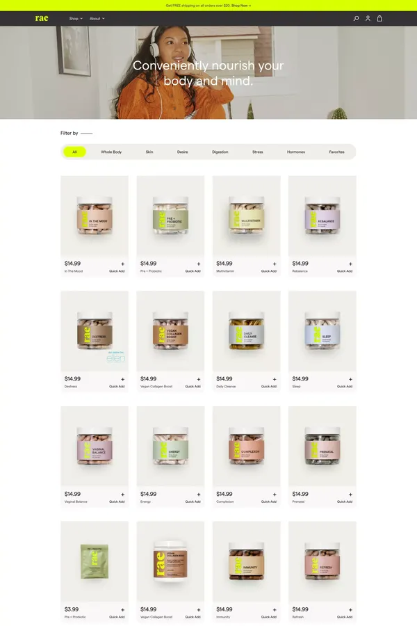 Shop All Rae – Rae Wellness - Product listing design inspiration