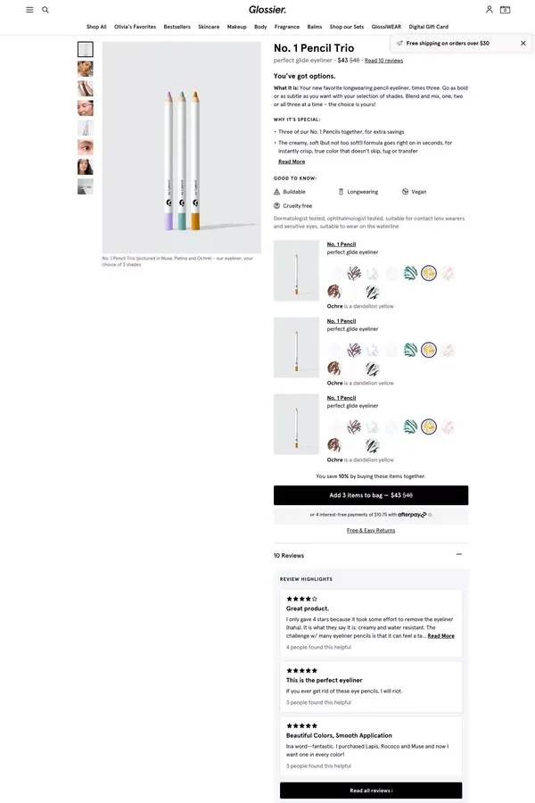 Glossier | Skincare & Beauty Products Inspired by Real Life - Product page design inspiration
