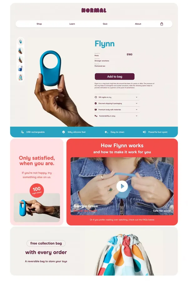 Flynn - Vibrating Cock Ring                                                    –                Normal - Product page design inspiration