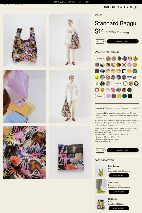 Standard Baggu : Horse Collage - Baggu - Product page design inspiration
