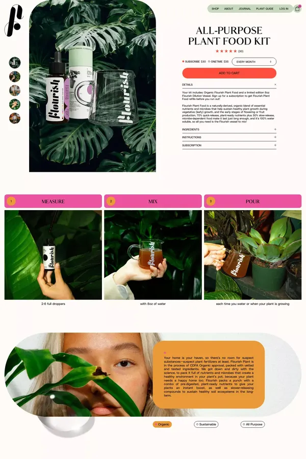 All-Purpose Plant Food Kit - Product page design inspiration