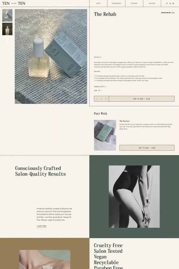 The Rehab – Tenoverten - Product page design inspiration