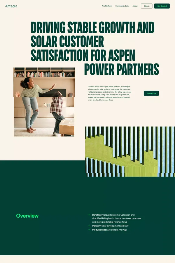 Arcadia | Aspen Power Case Study - Case Study design inspiration
