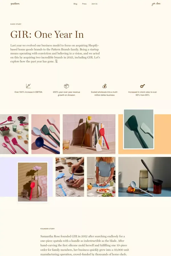 Pattern Brands - Case Study design inspiration