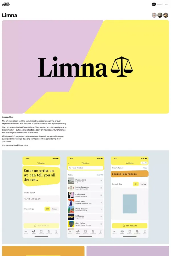 Limna | Companion - Case Study design inspiration