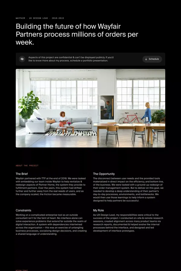 Wayfair — Aaron Porter - Case Study design inspiration