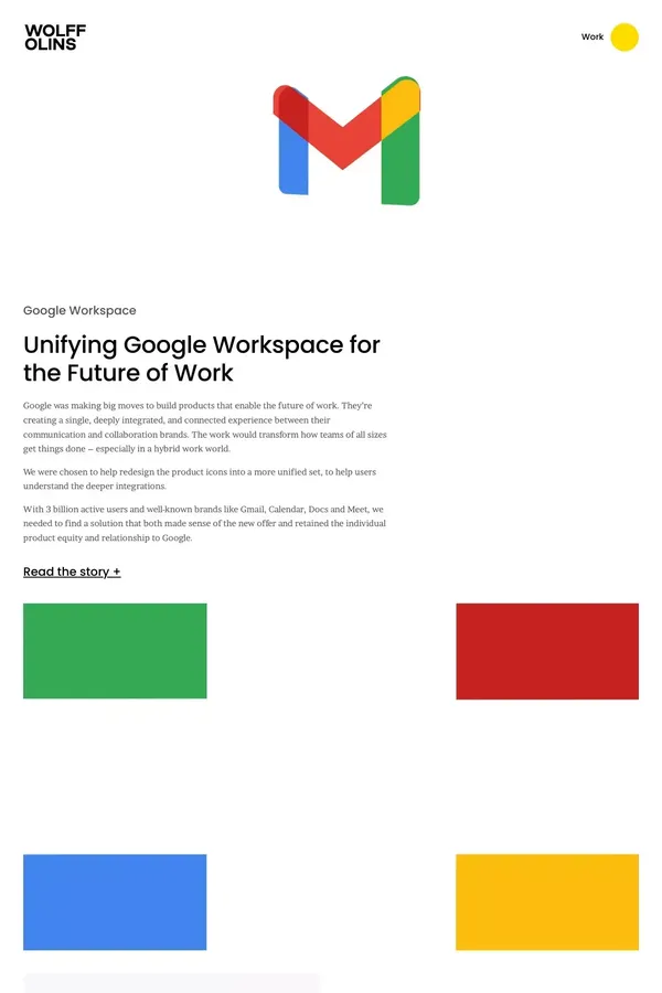 Google Workspace âÂ Work â Wolff Olins - Case Study design inspiration