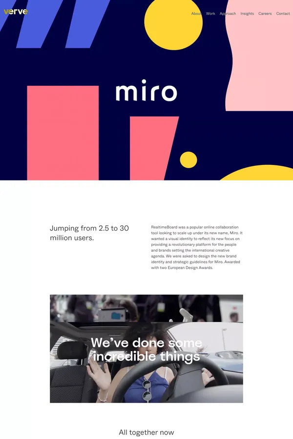 Rebranding Miro, online whiteboarding SaaS • Verve by Vruchtvlees - Case Study design inspiration