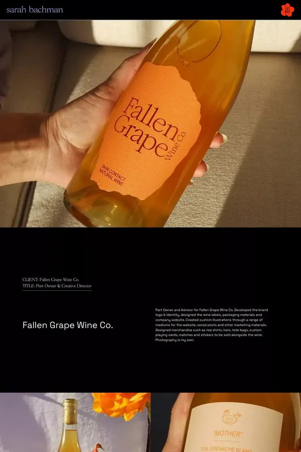 Sarah Bachman â Fallen Grape Wine Co. - Case Study design inspiration