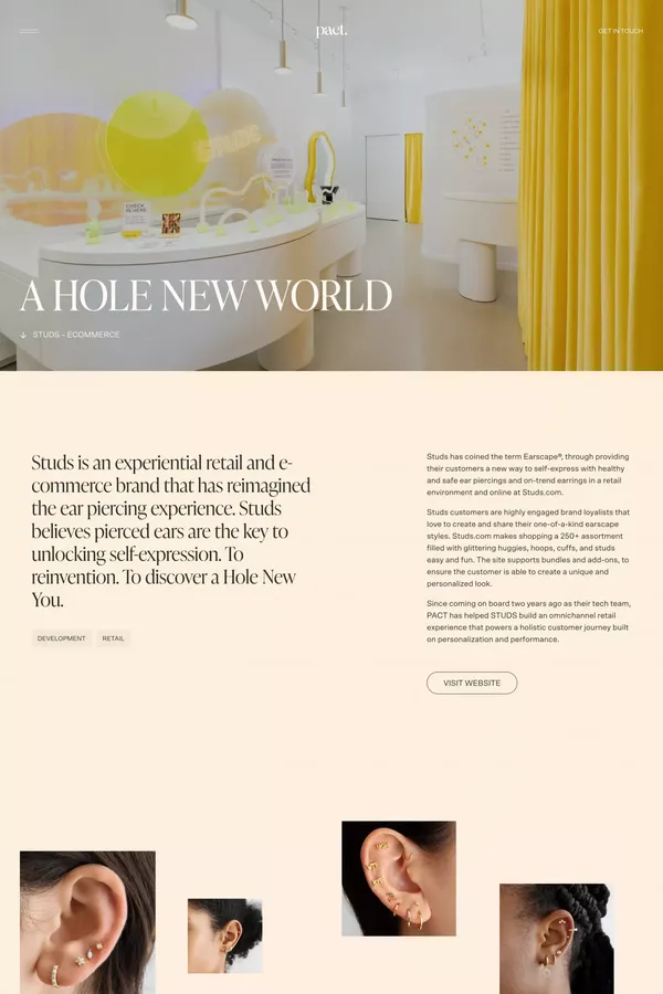 STUDS – Ecommerce - A hole new world - Pact Studio - Case Study design inspiration
