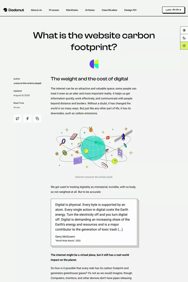 What is the website carbon footprint? - Blog Post design inspiration