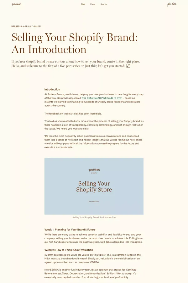 Pattern Brands - Blog Post design inspiration