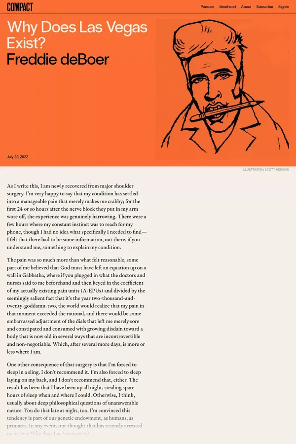 Why Does Las Vegas Exist? | Compact Mag - Blog Post design inspiration