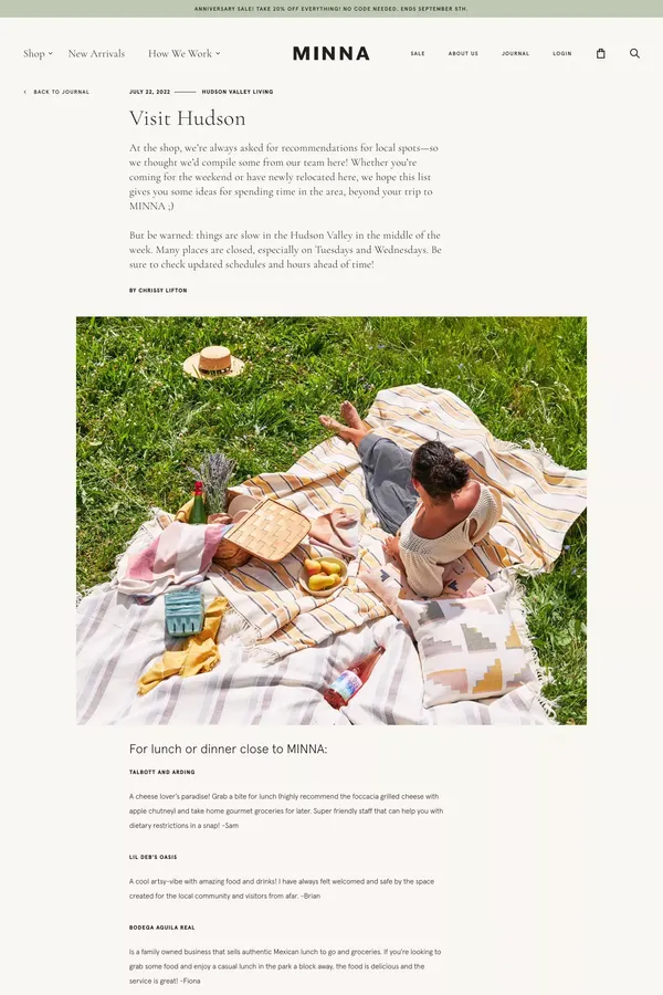 Visit Hudson | MINNA - Blog Post design inspiration
