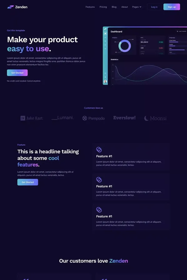 Zenden - Webflow HTML website template - Template design inspiration