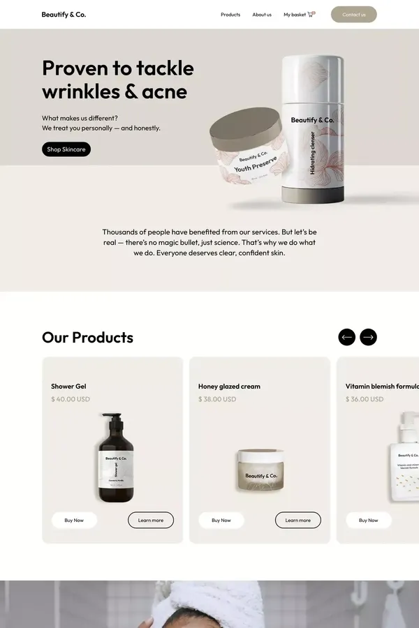 Beautify & Co. - Webflow HTML website template - Template design inspiration