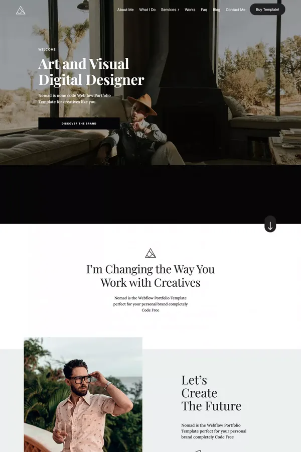 Nomad - Webflow HTML Website Template - Template design inspiration