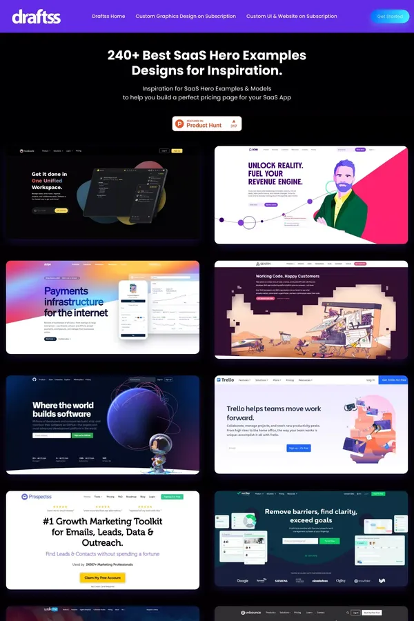 Draftss – Best SaaS Hero Sections