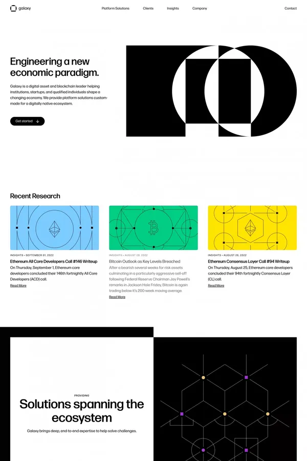 Home | Galaxy — Engineering a new economic paradigm. - Landing design inspiration
