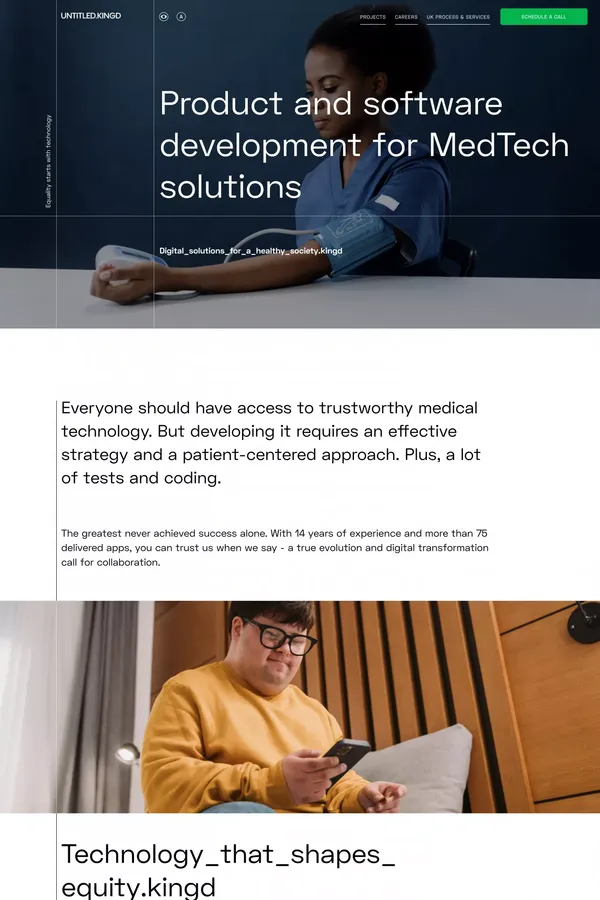 Untitled Kingdom: custom medical software & product development. - Landing design inspiration