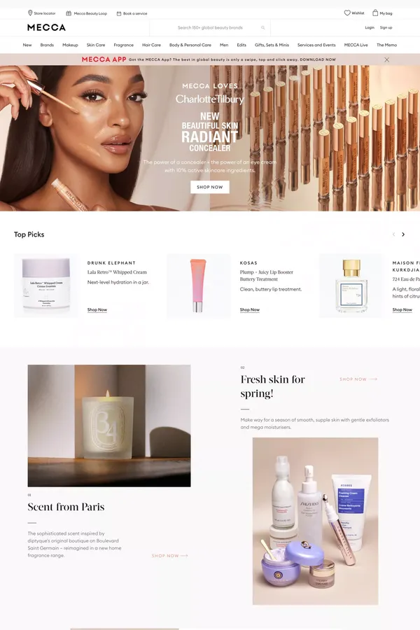 MECCA Australia | The Best in Makeup, Skincare, Hair & Fragrance - Ecommerce design inspiration