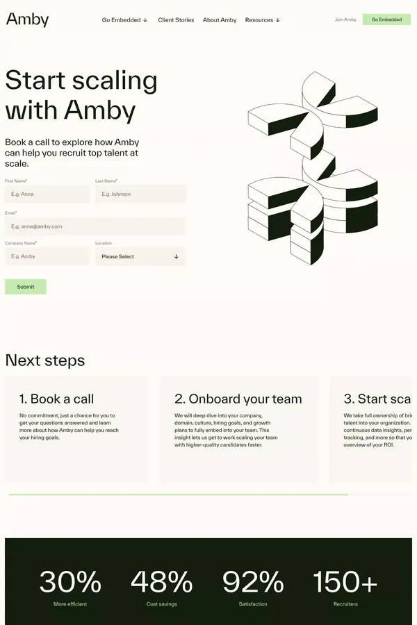 Get in touch with Amby - Sign Up design inspiration
