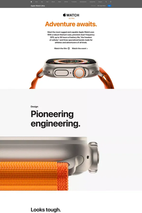 Apple Watch Ultra - Apple - Landing design inspiration