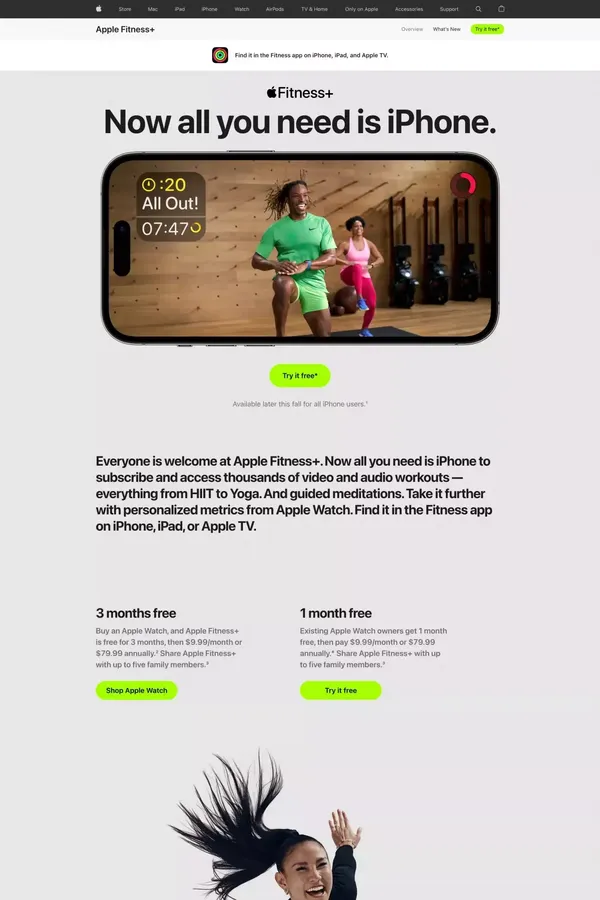 Apple Fitness+ - Apple - Landing design inspiration