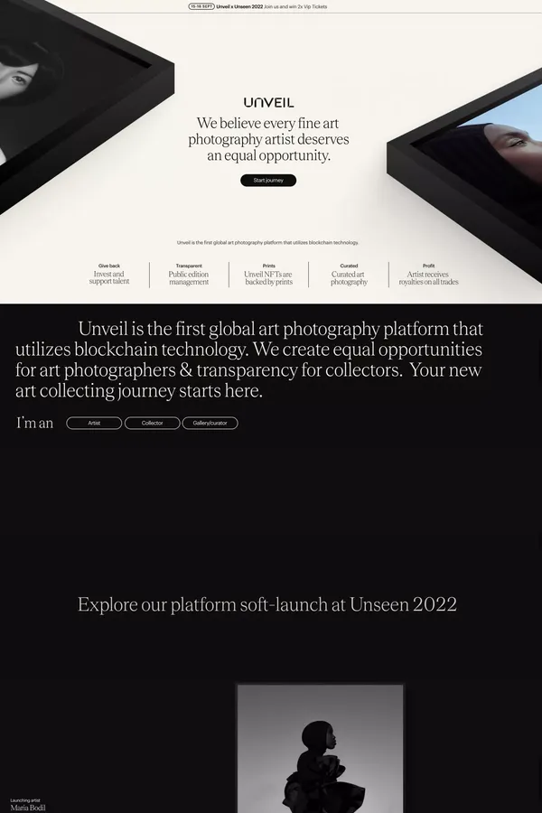 Unveil - Landing design inspiration
