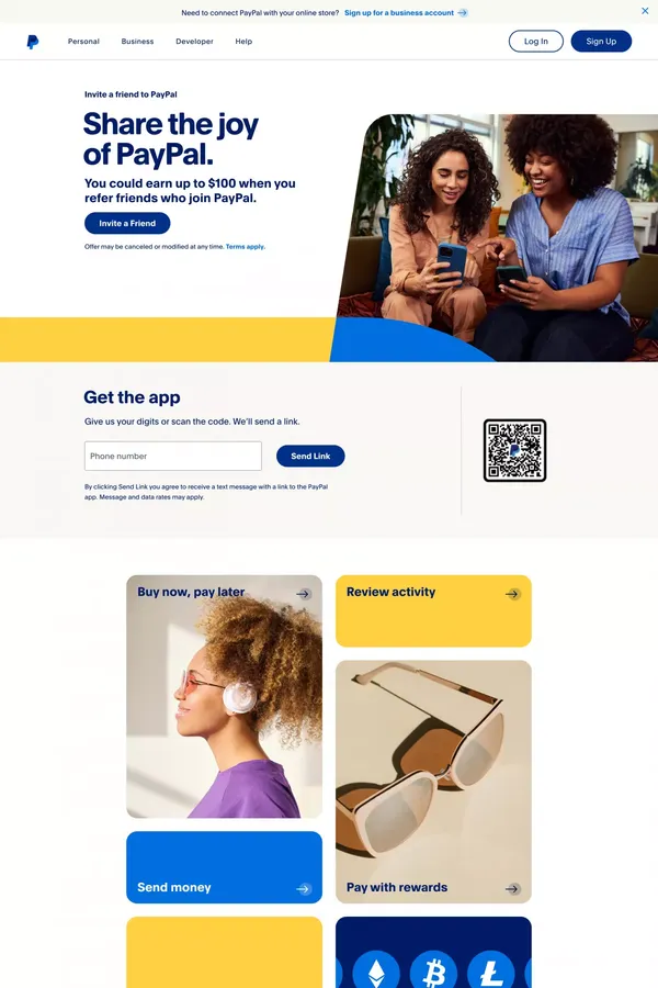 Digital Wallets, Money Management, and More | PayPal US | PayPal US - Landing design inspiration
