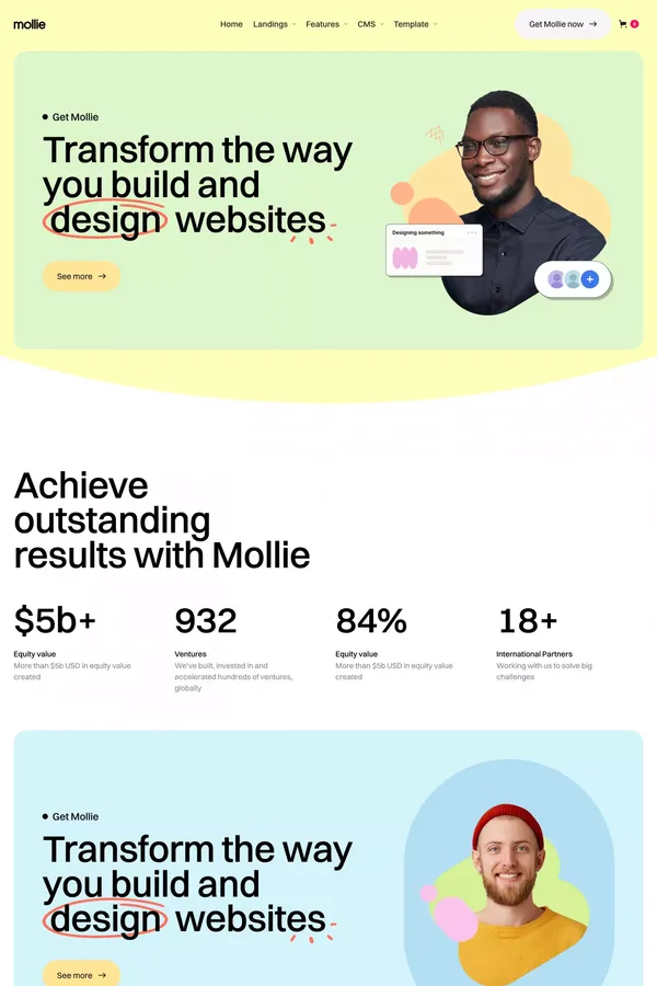 Mollie - Webflow Website Template - Template design inspiration