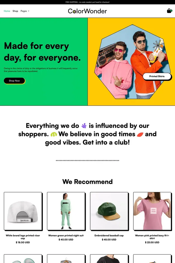 ColorWonder - Shop Website Template - Template design inspiration