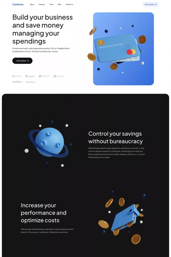 Conterms – Webflow HTML website template - Template design inspiration