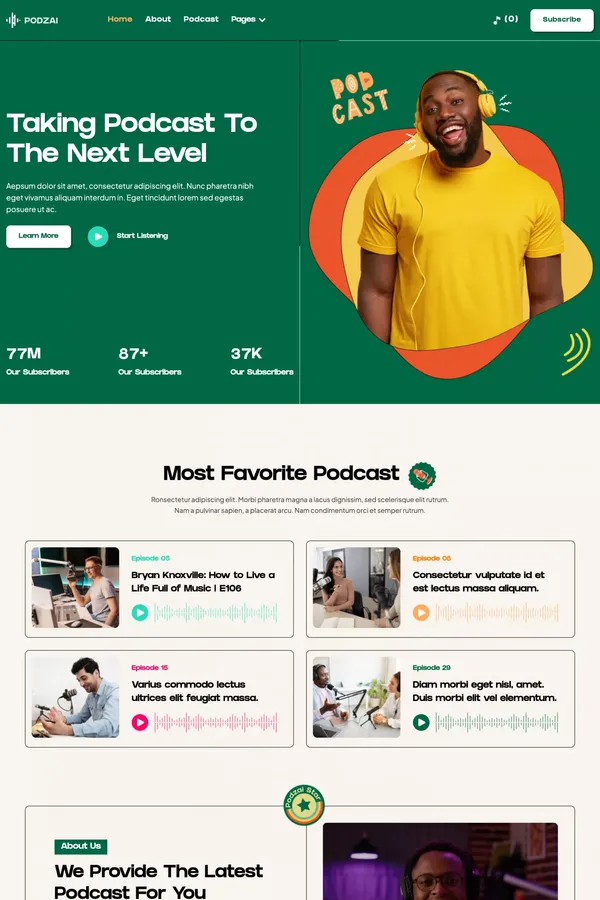 Podzai - Webflow Ecommerce Website Template - Template design inspiration