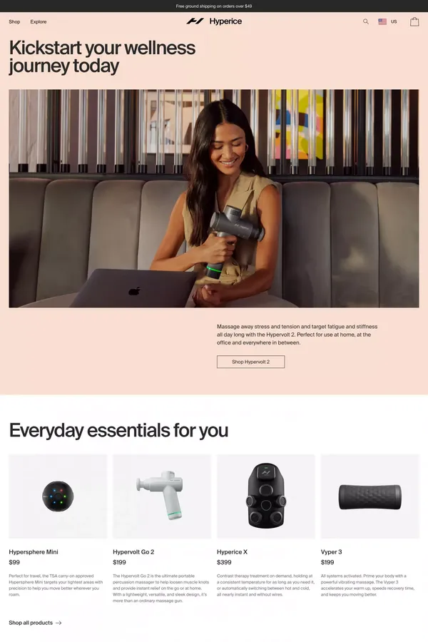 Homepage | Hyperice - Ecommerce design inspiration