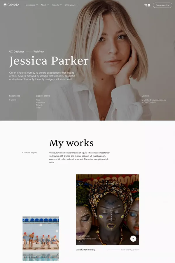 Home V1 | Gridfolio | Webflow Ecommerce website template - Template design inspiration