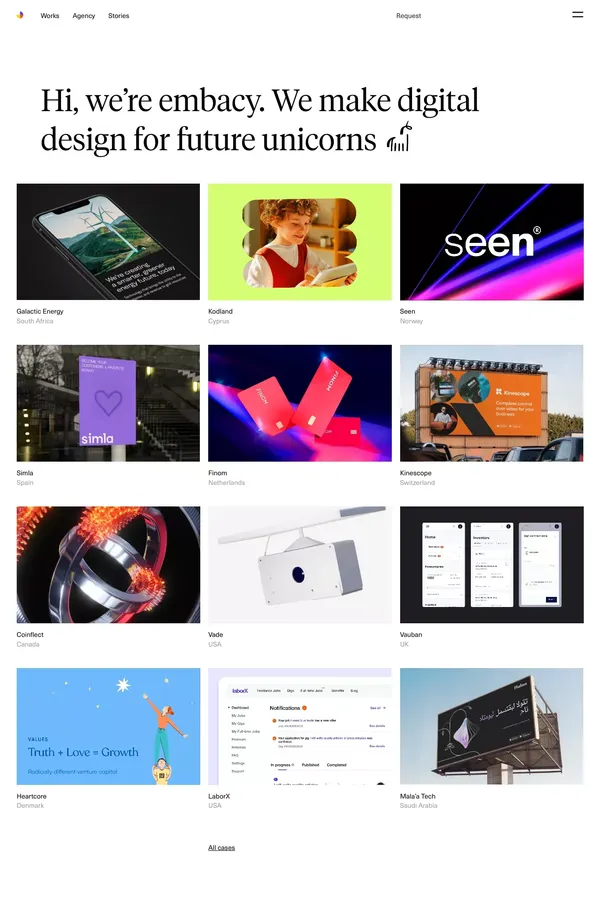 Hi, we’re embacy. - Portfolio design inspiration