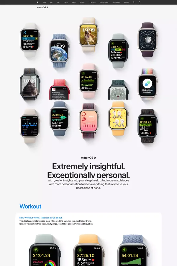 watchOS 9 - Apple (SG) - Landing design inspiration