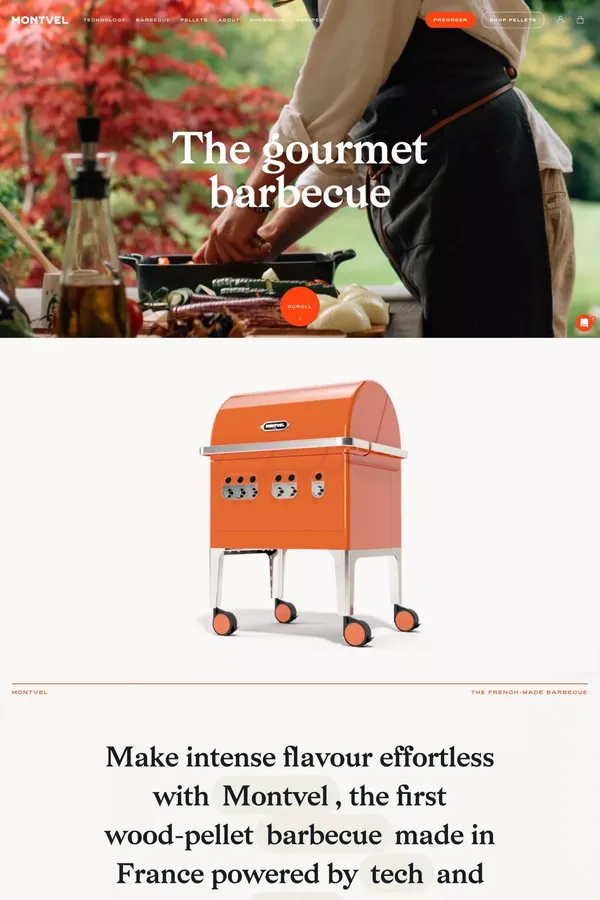 Montvel | Le Barbecue à Pellets Made in France. Granulés de Bois - Landing design inspiration