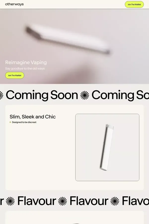 Otherways - Reimagine Vaping - Landing design inspiration