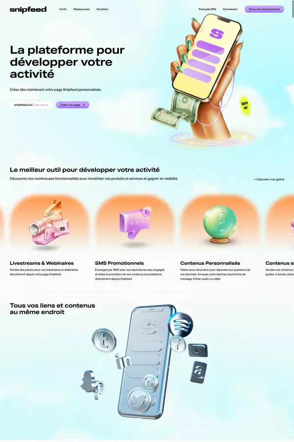 Homepage - Snipfeed - Landing design inspiration
